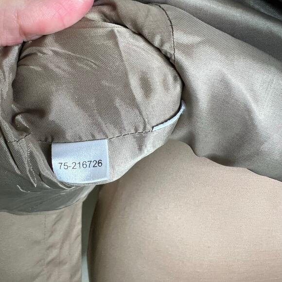 Ann Taylor LOFT Belted Jacket Medium Petite Womens Safari Utility Cargo Khaki - Picture 8 of 9